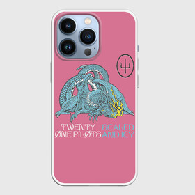 Чехол для iPhone 13 Pro с принтом 21 pilots scaled and icy dragon в Екатеринбурге,  |  | album | alternative | dragon | josh dun | music | rock | sai | scaled and icy | singer | star | twenty one pilots | tyler joseph | weapon | альбом | альтернативная | двадцать один пилот | джош дан | дракон | звезда | музыка | оружие | певец | рок | сай | 