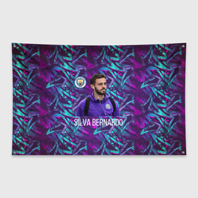 Флаг-баннер с принтом Silva Bernardo Манчестер Сити в Екатеринбурге, 100% полиэстер | размер 67 х 109 см, плотность ткани — 95 г/м2; по краям флага есть четыре люверса для крепления | manchester city | бернарду силва | манчестер сити | сборная португалии | футбол | футболист
