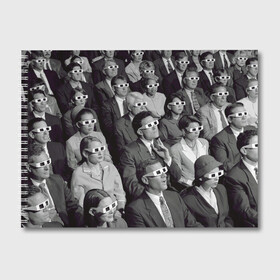 Альбом для рисования с принтом Люди смотрят фильм в 3d очках в Екатеринбурге, 100% бумага
 | матовая бумага, плотность 200 мг. | 20 век | 3д очки | art | black white | cinema | color | emotions | history | human | jacket | man | movie | nostalgia | retro | woman | женщина | искусство | история | кино | кинотеатр | классика | мужчина | ностальгия | пиджак | р