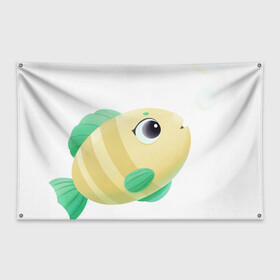 Флаг-баннер с принтом Золотая рыбка в Екатеринбурге, 100% полиэстер | размер 67 х 109 см, плотность ткани — 95 г/м2; по краям флага есть четыре люверса для крепления | золотая рыбка | морские животные | морские обитатели | морские рыбы | рыба | рыбка