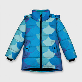 Зимняя куртка для девочек 3D с принтом Синяя чешуя рыбы в Екатеринбурге, ткань верха — 100% полиэстер; подклад — 100% полиэстер, утеплитель — 100% полиэстер. | длина ниже бедра, удлиненная спинка, воротник стойка и отстегивающийся капюшон. Есть боковые карманы с листочкой на кнопках, утяжки по низу изделия и внутренний карман на молнии. 

Предусмотрены светоотражающий принт на спинке, радужный светоотражающий элемент на пуллере молнии и на резинке для утяжки. | Тематика изображения на принте: fish | water | вода | море | морское | очки | рыба | рыбка | синяя | чешуя