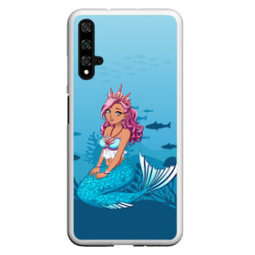 Чехол для Honor 20 с принтом Mermaid | Русалка | Русалочка в Екатеринбурге, Силикон | Область печати: задняя сторона чехла, без боковых панелей | Тематика изображения на принте: mermaid | naiad | nymph | rusalka | ведява | водяница | восточнославянская мифология | дух | лесовица | мифология | морская дева | нимфа | русал | русалии | русалка | русалочка | ундина | фараонка