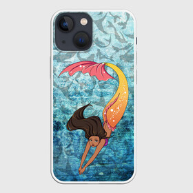 Чехол для iPhone 13 mini с принтом Русалка | Подводный мир (Z) в Екатеринбурге,  |  | mermaid | naiad | nymph | rusalka | ведява | водяница | восточнославянская мифология | дух | лесовица | мифология | морская дева | нимфа | подводный мир | русал | русалии | русалка | русалочка | ундина | фараонка