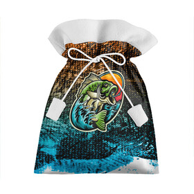 Подарочный 3D мешок с принтом Рыба на крючке в Екатеринбурге, 100% полиэстер | Размер: 29*39 см | Тематика изображения на принте: fishing maniac | крючок | море | на крючке | рыбак | рыбака прикол | рыбака с прикольными надписями | рыбалка | рыбный | удочка