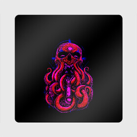 Магнит виниловый Квадрат с принтом Череп Осьминог Octopus Skull в Екатеринбурге, полимерный материал с магнитным слоем | размер 9*9 см, закругленные углы | Тематика изображения на принте: animal | beast | kraken | monster | ocean | octopus | sea | skull | water | waves | вода | животные | звери | кракен | монстр | море | океан | осьминог | рыбы | череп | щупальца