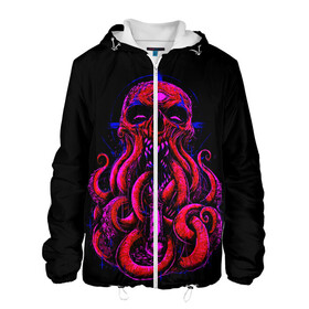 Мужская куртка 3D с принтом Череп Осьминог Octopus Skull в Екатеринбурге, ткань верха — 100% полиэстер, подклад — флис | прямой крой, подол и капюшон оформлены резинкой с фиксаторами, два кармана без застежек по бокам, один большой потайной карман на груди. Карман на груди застегивается на липучку | animal | beast | kraken | monster | ocean | octopus | sea | skull | water | waves | вода | животные | звери | кракен | монстр | море | океан | осьминог | рыбы | череп | щупальца