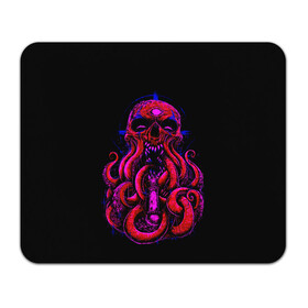 Коврик для мышки прямоугольный с принтом Череп Осьминог Octopus Skull в Екатеринбурге, натуральный каучук | размер 230 х 185 мм; запечатка лицевой стороны | animal | beast | kraken | monster | ocean | octopus | sea | skull | water | waves | вода | животные | звери | кракен | монстр | море | океан | осьминог | рыбы | череп | щупальца
