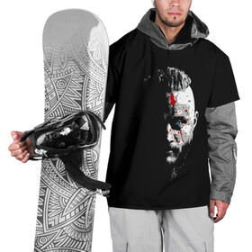 Накидка на куртку 3D с принтом Кровавый Рагнар в Екатеринбурге, 100% полиэстер |  | viking | vikings | альфред великий | аслауг | викинг | викинги | конунг | лагерта | один | рагнар лодброк | сериал | сериалы | харальд