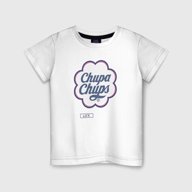 Детская футболка хлопок с принтом Chupa Chups в Екатеринбурге, 100% хлопок | круглый вырез горловины, полуприлегающий силуэт, длина до линии бедер | chupa chups | lick | леденец | чупа чупс | чупик | чупс | чупсик