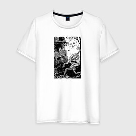Мужская футболка хлопок с принтом Night of Fear в Екатеринбурге, 100% хлопок | прямой крой, круглый вырез горловины, длина до линии бедер, слегка спущенное плечо. | monster | картина | монстр | ретро | тыква | хэллоуин