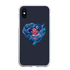 Чехол для iPhone XS Max матовый с принтом Ocean heart. Totoro в Екатеринбурге, Силикон | Область печати: задняя сторона чехла, без боковых панелей | catbus | fish | heart | kanta | kusakabe | mei | ocean | ogaki | satsuki | surf | susuvatari | tatsuo | totoro | water | waves | yasuko | вода | волны | канта | котобус | кусакабэ | море | мэй | огаки | океан | прибой | рыба | сацуки | сердце | сусуватари