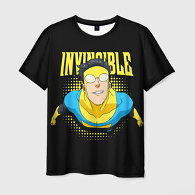 Мужская футболка 3D с принтом Invincible в Екатеринбурге, 100% полиэфир | прямой крой, круглый вырез горловины, длина до линии бедер | invincible | комикс | марк грейсон | мультсериал | неуязвимый | супергерой