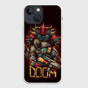 Чехол для iPhone 13 mini с принтом DOOM в Екатеринбурге,  |  | blood | cybersport | demons | doom | eternal | game | monster | pc | playstation | shooting | демоны | дум | игры | киперспорт | кровь | монстры | стрелялки | шутер