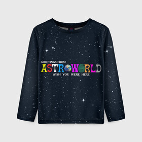 Детский лонгслив 3D с принтом Astroworld в Екатеринбурге, 100% полиэстер | длинные рукава, круглый вырез горловины, полуприлегающий силуэт
 | astroworld | music | travis scott | музыка | трэвис скотт