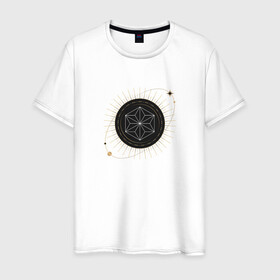 Мужская футболка хлопок с принтом карта таро звезда в Екатеринбурге, 100% хлопок | прямой крой, круглый вырез горловины, длина до линии бедер, слегка спущенное плечо. | астрология | звезда | карма | карта | космос | магия | мистика | оккультный глаз | планеты | расклад мистическое существо | руны | таро