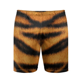 Мужские шорты спортивные с принтом Tiger Wool в Екатеринбурге,  |  | animal | skin | tiger | wool | тигр