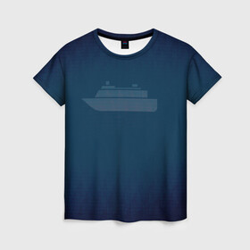 Женская футболка 3D с принтом Яхта в Екатеринбурге, 100% полиэфир ( синтетическое хлопкоподобное полотно) | прямой крой, круглый вырез горловины, длина до линии бедер | корабль | море | морское | судно | яхта | яхты