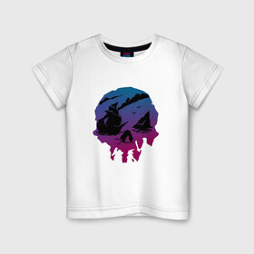 Детская футболка хлопок с принтом Море воров в Екатеринбурге, 100% хлопок | круглый вырез горловины, полуприлегающий силуэт, длина до линии бедер | games | microsoft | pirate | rare | sea | xbox