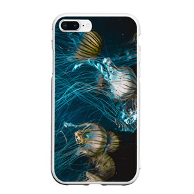 Чехол для iPhone 7Plus/8 Plus матовый с принтом Медузы в Екатеринбурге, Силикон | Область печати: задняя сторона чехла, без боковых панелей | medusa | животные | медузы | мир | подводный | рыбы | щупальца