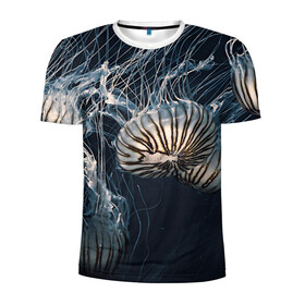 Мужская футболка 3D спортивная с принтом Рисунок медуза в Екатеринбурге, 100% полиэстер с улучшенными характеристиками | приталенный силуэт, круглая горловина, широкие плечи, сужается к линии бедра | medusa | арт | животные | медузы | рисунок | рыбы | щупальца