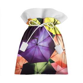 Подарочный 3D мешок с принтом Umbrellas в Екатеринбурге, 100% полиэстер | Размер: 29*39 см | abstraction | colorful | rainbow | umbrellas | зонты