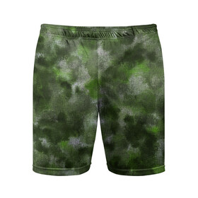 Мужские шорты спортивные с принтом Canvas Green Camo в Екатеринбурге,  |  | abstraction | camouflage | canvas | green | камуфляж