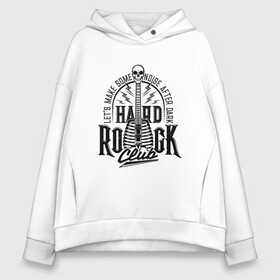 Женское худи Oversize хлопок с принтом HARD ROCK в Екатеринбурге, френч-терри — 70% хлопок, 30% полиэстер. Мягкий теплый начес внутри —100% хлопок | боковые карманы, эластичные манжеты и нижняя кромка, капюшон на магнитной кнопке | hard | heavy | metal | music | rock | гитара | музыка | рок | тяжелый