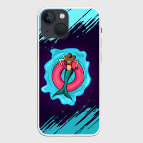 Чехол для iPhone 13 mini с принтом Русалка на отдыхе | Mermaid в Екатеринбурге,  |  | mermaid | naiad | nymph | rusalka | ведява | водяница | восточнославянская мифология | дух | лесовица | мифология | морская дева | нимфа | русал | русалии | русалка | русалочка | ундина | фараонка