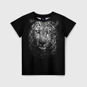 Детская футболка 3D с принтом Leopard в Екатеринбурге, 100% гипоаллергенный полиэфир | прямой крой, круглый вырез горловины, длина до линии бедер, чуть спущенное плечо, ткань немного тянется | animal | cheetah | leopard | wild | леопард