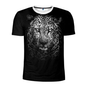Мужская футболка 3D спортивная с принтом Leopard в Екатеринбурге, 100% полиэстер с улучшенными характеристиками | приталенный силуэт, круглая горловина, широкие плечи, сужается к линии бедра | animal | cheetah | leopard | wild | леопард