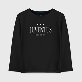 Детский лонгслив хлопок с принтом Juventus | Tee est.1897 (2021/ в Екатеринбурге, 100% хлопок | круглый вырез горловины, полуприлегающий силуэт, длина до линии бедер | 0x000000123 | juve | juventus | ronaldo | криштьяно | роналдо | юве | ювентус