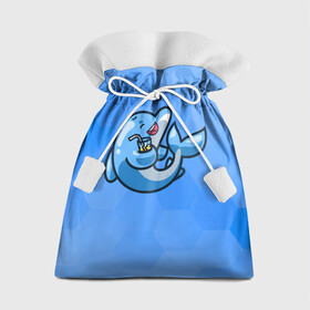 Подарочный 3D мешок с принтом Дельфин с коктейлем в Екатеринбурге, 100% полиэстер | Размер: 29*39 см | Тематика изображения на принте: dolphin | дельфин | коктейль | море | морские | на голубом | с дельфином