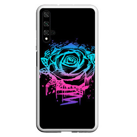 Чехол для Honor 20 с принтом Неоновая Роза Neon Rose в Екатеринбурге, Силикон | Область печати: задняя сторона чехла, без боковых панелей | Тематика изображения на принте: flower | flowers | green | nature | neon | pattern | red | rose | roses | spring | summer | весна | зеленый | краски | красная | лето | листва | листья | неон | неоновая | паттерн | природа | роза | розы | узор | фауна | флора | цветок | цветы