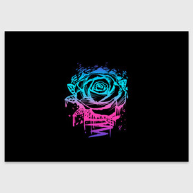 Поздравительная открытка с принтом Неоновая Роза Neon Rose в Екатеринбурге, 100% бумага | плотность бумаги 280 г/м2, матовая, на обратной стороне линовка и место для марки
 | Тематика изображения на принте: flower | flowers | green | nature | neon | pattern | red | rose | roses | spring | summer | весна | зеленый | краски | красная | лето | листва | листья | неон | неоновая | паттерн | природа | роза | розы | узор | фауна | флора | цветок | цветы