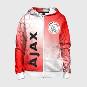 Детская толстовка 3D на молнии с принтом FC AJAX AMSTERDAM / ФК АЯКС в Екатеринбурге, 100% полиэстер |  манжеты и пояс оформлены широкой мягкой резинкой, двухслойный капюшон со шнурком для регулировки, спереди карманы и застежка-молния
 | Тематика изображения на принте: ajax amsterdam | fifa | football | football club. | sport | uefa | английская премьер лига | аякс амстердам | лига финал | матч | спорт | уефа | финал | фифа | футбол | футбольный клуб