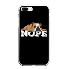 Чехол для iPhone 7Plus/8 Plus матовый с принтом Ленивый Бульдог в Екатеринбурге, Силикон | Область печати: задняя сторона чехла, без боковых панелей | animals | bulldog | dog | english | lazy | meme | memes | nope | английский | бульдог | дог | животные | ленивый | мем | нет | пес | собака