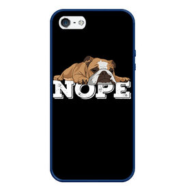 Чехол для iPhone 5/5S матовый с принтом Ленивый Бульдог в Екатеринбурге, Силикон | Область печати: задняя сторона чехла, без боковых панелей | animals | bulldog | dog | english | lazy | meme | memes | nope | английский | бульдог | дог | животные | ленивый | мем | нет | пес | собака