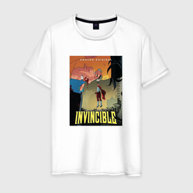 Мужская футболка хлопок с принтом Invincible/ Неуязвимый в Екатеринбурге, 100% хлопок | прямой крой, круглый вырез горловины, длина до линии бедер, слегка спущенное плечо. | invincible | дебби грейсон | марк грейсон | неуязвимый | омнимэн