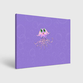 Холст прямоугольный с принтом Осьминог милый в Екатеринбурге, 100% ПВХ |  | cute | octopus | милый | осьминог | осьминожка | тентакли