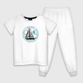 Детская пижама хлопок с принтом Кораблик. Океан в Екатеринбурге, 100% хлопок |  брюки и футболка прямого кроя, без карманов, на брюках мягкая резинка на поясе и по низу штанин
 | ocean | sailboat | кораблик | корабль | лодка | океан | парус | парусная лодка | тату | татуировка