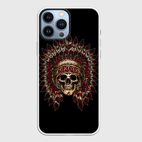 Чехол для iPhone 13 Pro Max с принтом Череп Индейца в Екатеринбурге,  |  | skulls | xo | букет | градиент | животные | индеец | кости | мозги | паттерн | перья | полосы | природа | розы | скелет | текстура | узор | хо | цветы | черепа | черный | яркий