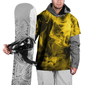 Накидка на куртку 3D с принтом Желтый Неоновый Дым в Екатеринбурге, 100% полиэстер |  | Тематика изображения на принте: smoke | дым | неон | разводы | смог
