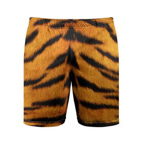 Мужские шорты спортивные с принтом Шкура Тигра в Екатеринбурге,  |  | skin | tiger | wool | тигр