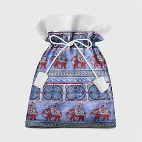 Подарочный 3D мешок с принтом Индийский Орнамент в Екатеринбурге, 100% полиэстер | Размер: 29*39 см | Тематика изображения на принте: indian | ornament | индия | орнамент | слоны