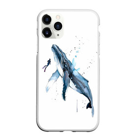 Чехол для iPhone 11 Pro матовый с принтом кит в Екатеринбурге, Силикон |  | ocean | sea | sea animal | whale | акварель | кит | море | океан | рисунок кита