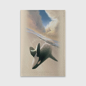 Обложка для паспорта матовая кожа с принтом косатка в Екатеринбурге, натуральная матовая кожа | размер 19,3 х 13,7 см; прозрачные пластиковые крепления | ocean | orca | sea | sea animal | whale | дельфин | касатка | кит | море | океан | рисунок кита