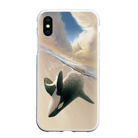Чехол для iPhone XS Max матовый с принтом косатка в Екатеринбурге, Силикон | Область печати: задняя сторона чехла, без боковых панелей | ocean | orca | sea | sea animal | whale | дельфин | касатка | кит | море | океан | рисунок кита