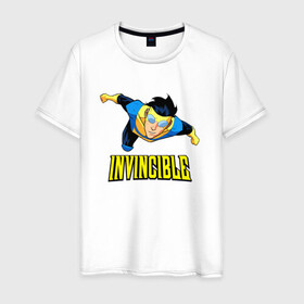 Мужская футболка хлопок с принтом Неуязвимый (Invincible) в Екатеринбурге, 100% хлопок | прямой крой, круглый вырез горловины, длина до линии бедер, слегка спущенное плечо. | damien darkblood | invincible | superman | марк грэйсон | мультсериал | неуязвимый | супергерой