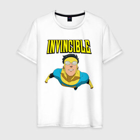 Мужская футболка хлопок с принтом Марк Грэйсон Неуязвимый в Екатеринбурге, 100% хлопок | прямой крой, круглый вырез горловины, длина до линии бедер, слегка спущенное плечо. | damien darkblood | invincible | superman | марк грэйсон | мультсериал | неуязвимый | супергерой