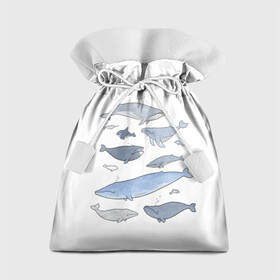 Подарочный 3D мешок с принтом киты в Екатеринбурге, 100% полиэстер | Размер: 29*39 см | Тематика изображения на принте: ocean | orca | sea | sea animal | whale | графика | дельфин | иллюстрация | касатка | кит | море | океан | рисунок кита